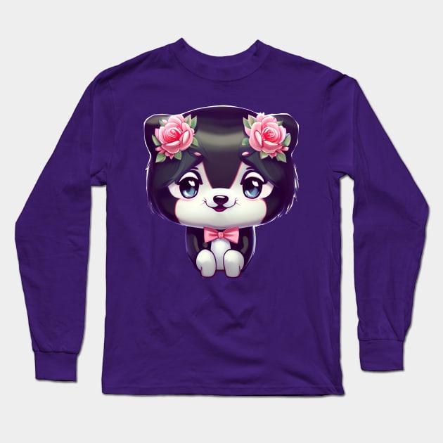 Cute kawaii panda bear Long Sleeve T-Shirt by mmamma030